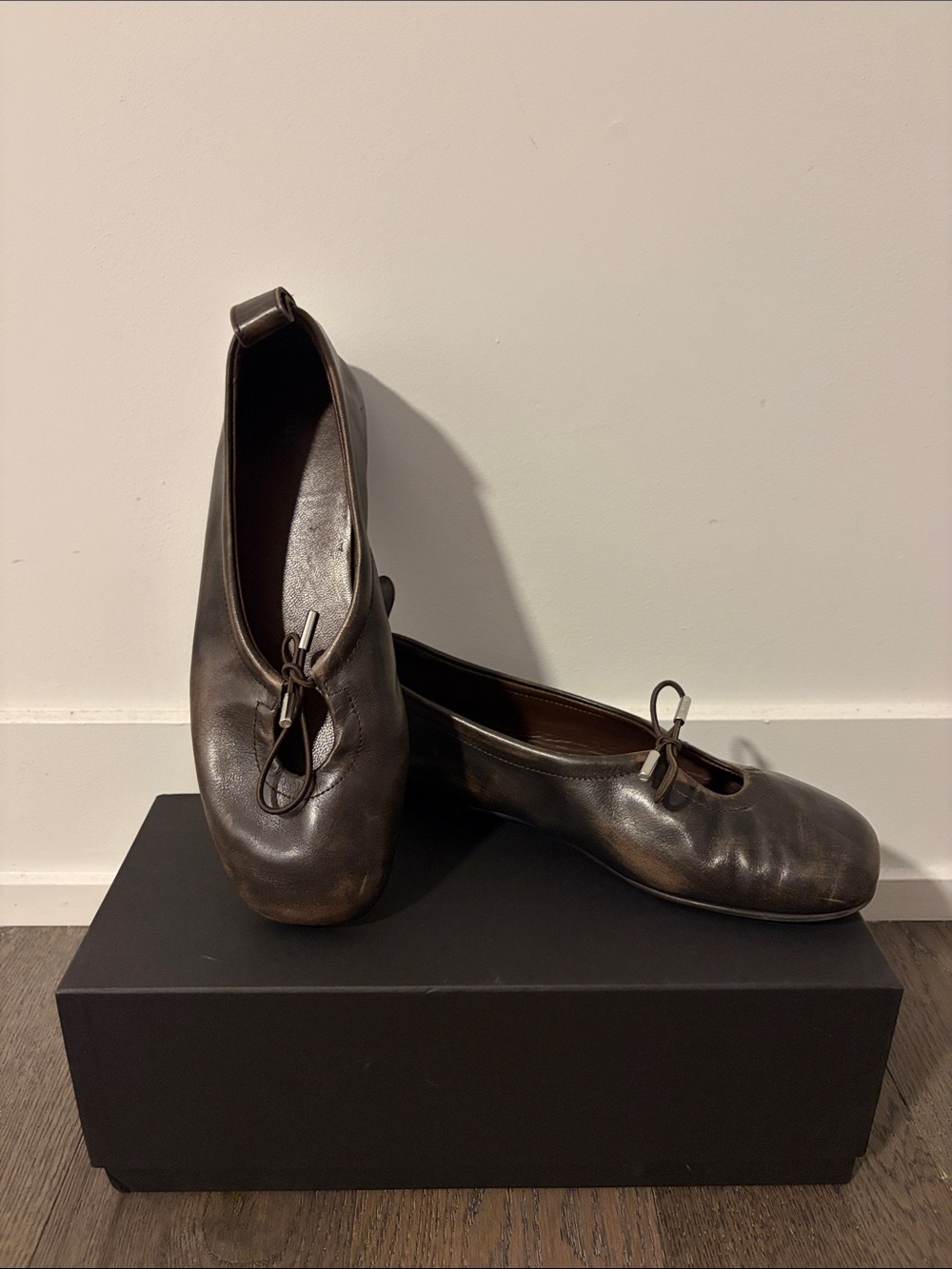 Aloha’s Rosalind Brushed Leather Flats - Brown